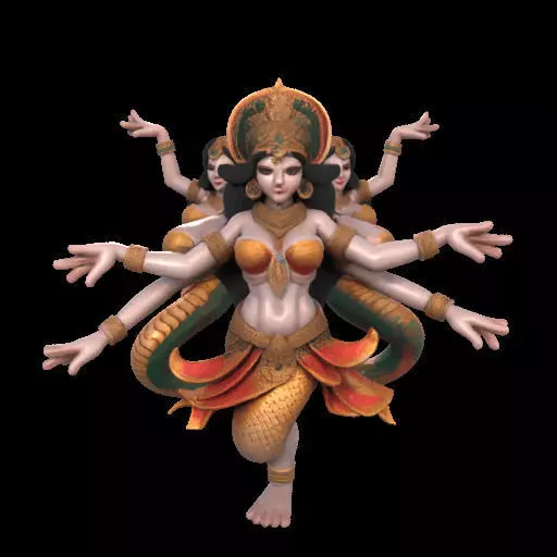 1949 Indian Serpent Woman Dancer 3D print model
