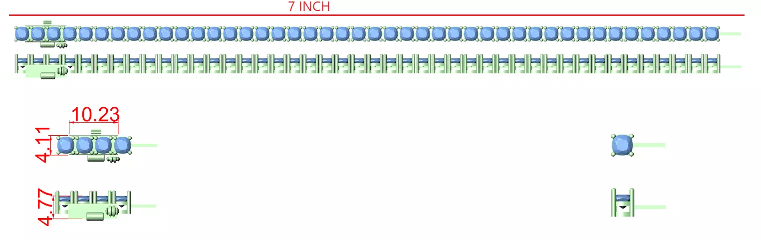 Tennis Bracelet 3dm stl renders Animation video details  3D print model_12