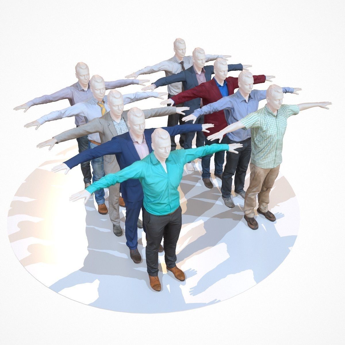 10 Business Costume Outfit Collection Low-poly 3D model_36