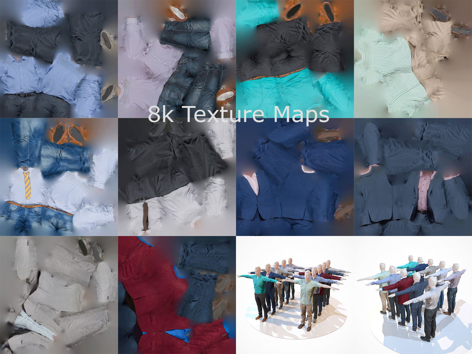 10 Business Costume Outfit Collection Low-poly 3D model_4