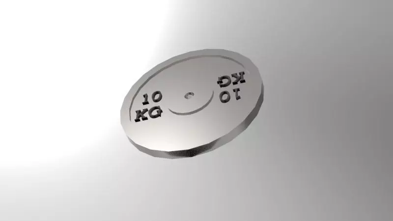 Bumper Plates 10 Kg 3D print model_2