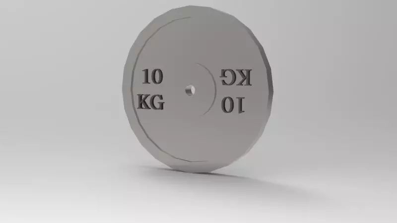 Bumper Plates 10 Kg 3D print model_1