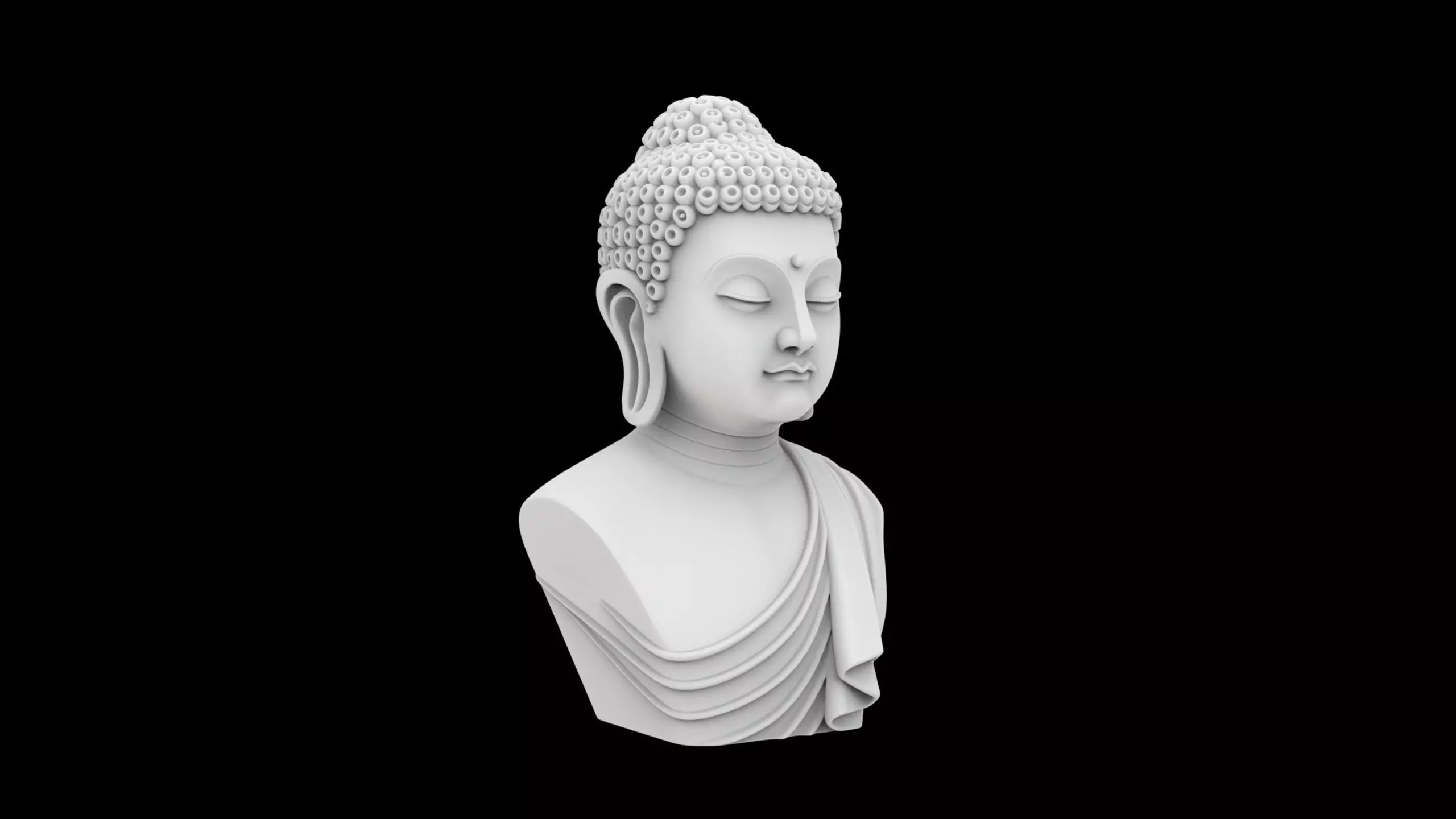 Meditative Buddha Bust 3D Print Model 3D print model