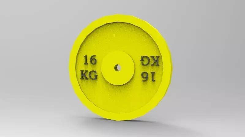 Bumper Plate 16 Kg 3D print model_1