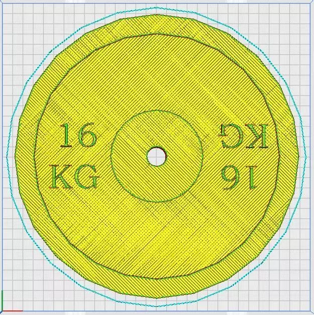 Bumper Plate 16 Kg 3D print model_3