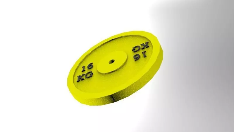 Bumper Plate 16 Kg 3D print model_2