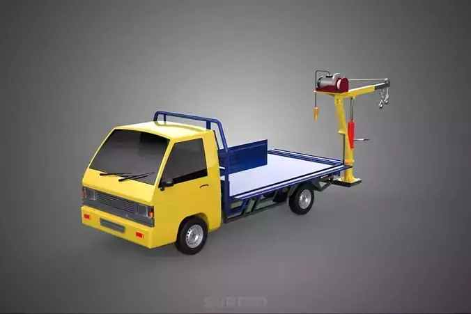 ATTACHED HYDRAULIC JACK LIFT REMOTE HOIST JIB CRANE PICKUP TRUCK 3D model