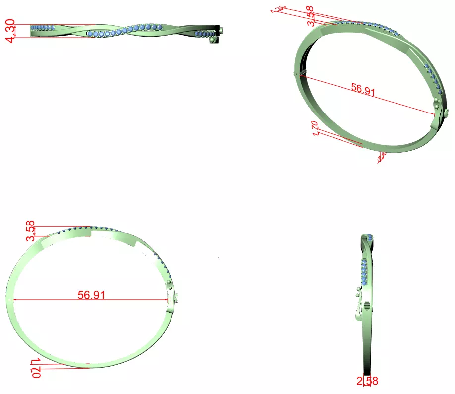 Tennis Bracelet 3dm stl renders Animation video details  3D print model_12