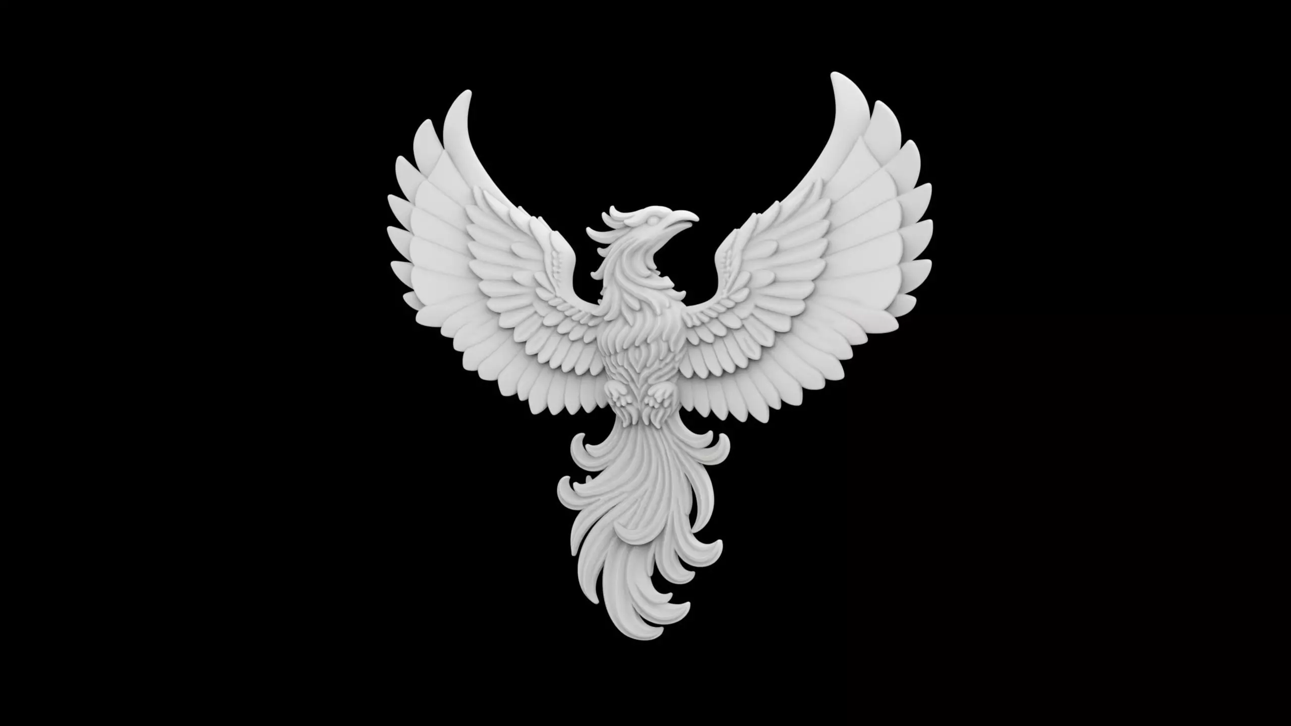 Phoenix Emblem Relief 3D Print Model 3D print model_4