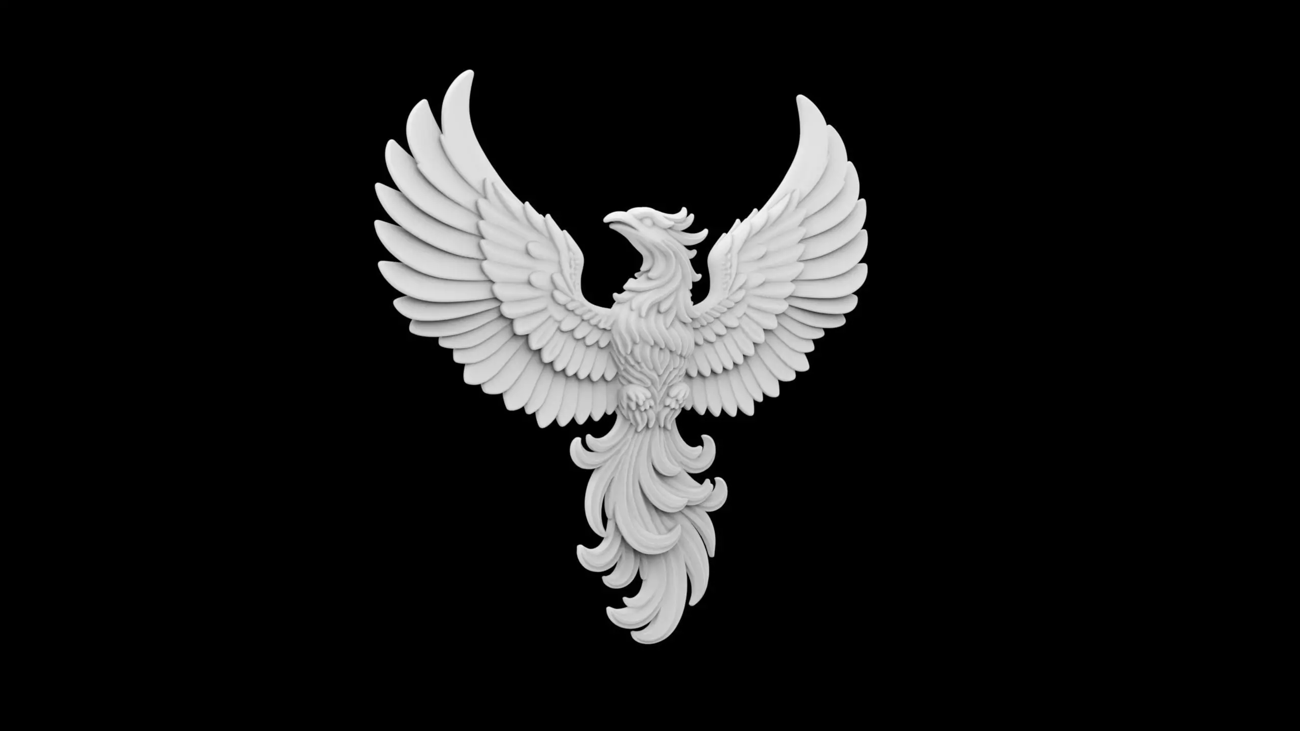 Phoenix Emblem Relief 3D Print Model 3D print model_6