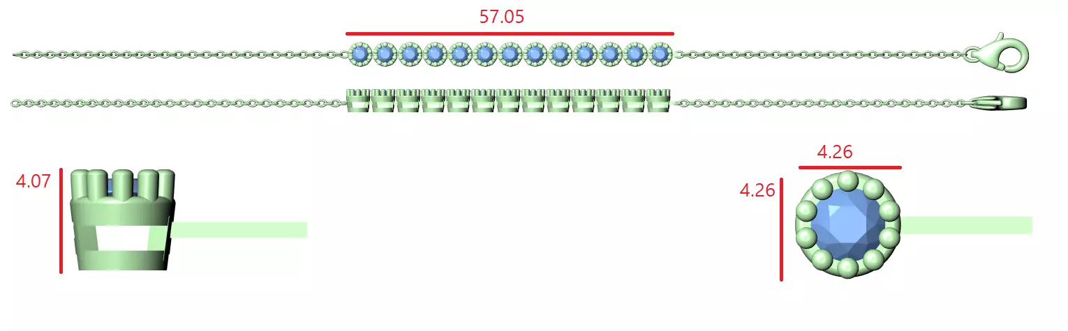 Tennis Bracelet 3dm stl renders Animation video details  3D print model_12