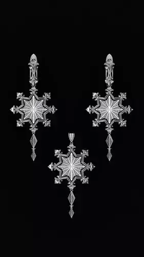  Snowflake Pendant and Earrings - adapted from a generated photo