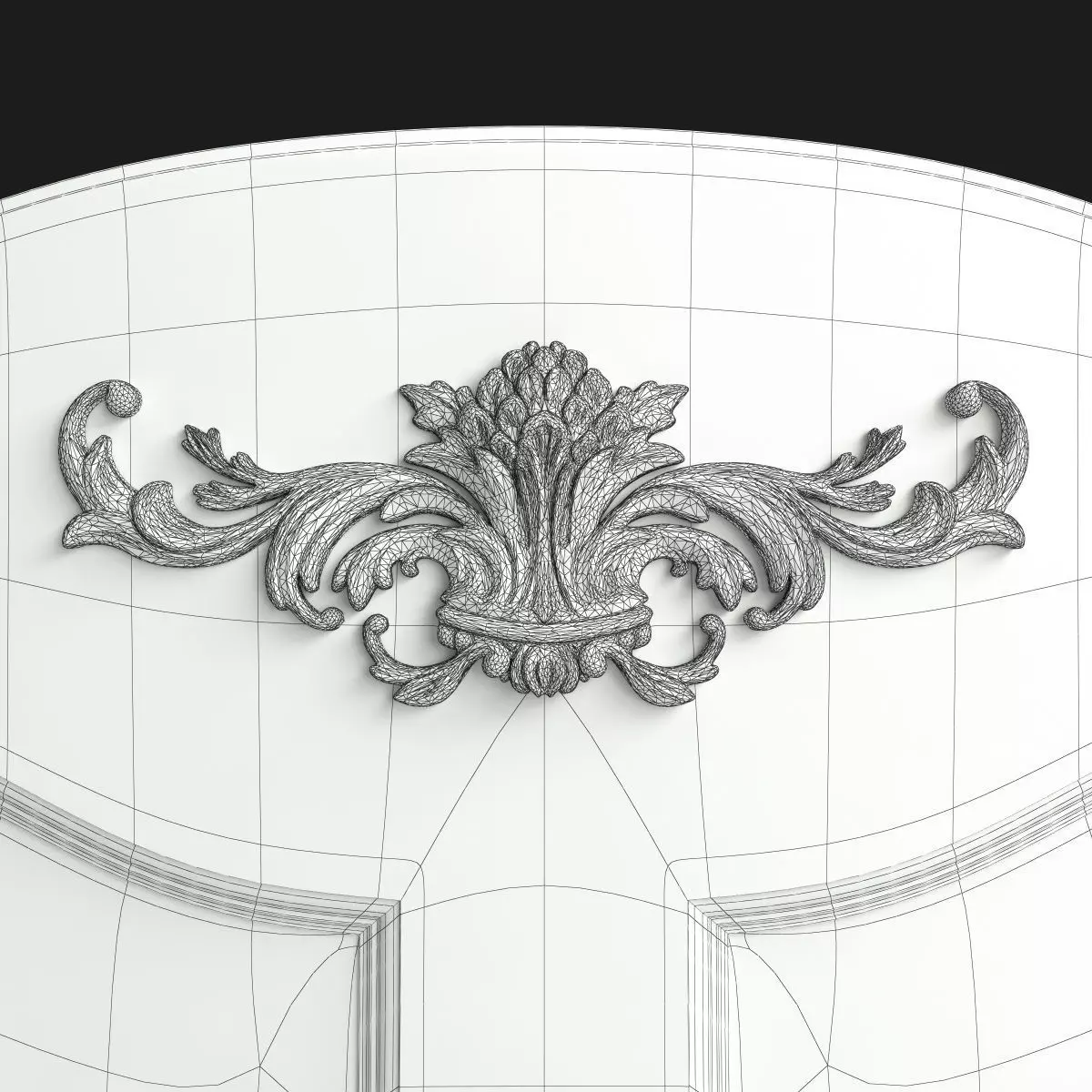 Antique-Style Bed with Realistic Bedding 3D model_21