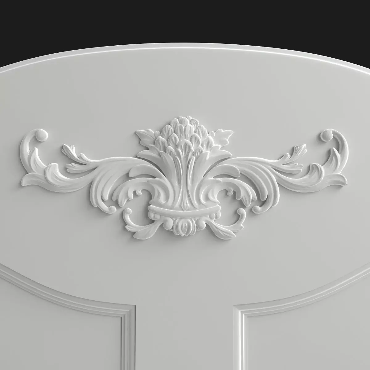 Antique-Style Bed with Realistic Bedding 3D model_11