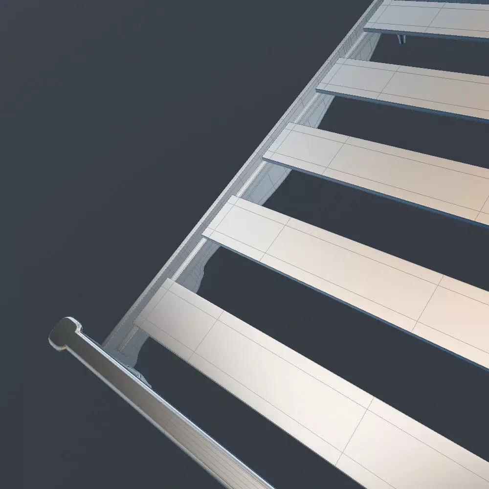 Antique-Style Bed with Realistic Bedding 3D model_35