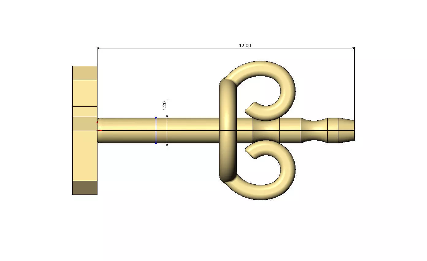 6 six number varsity font stud earring 3D print model_7