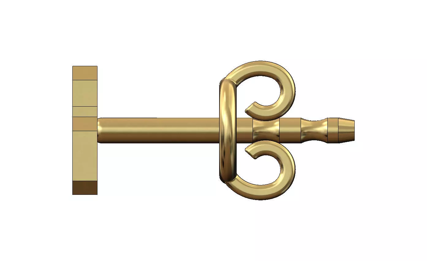 6 six number varsity font stud earring 3D print model_2