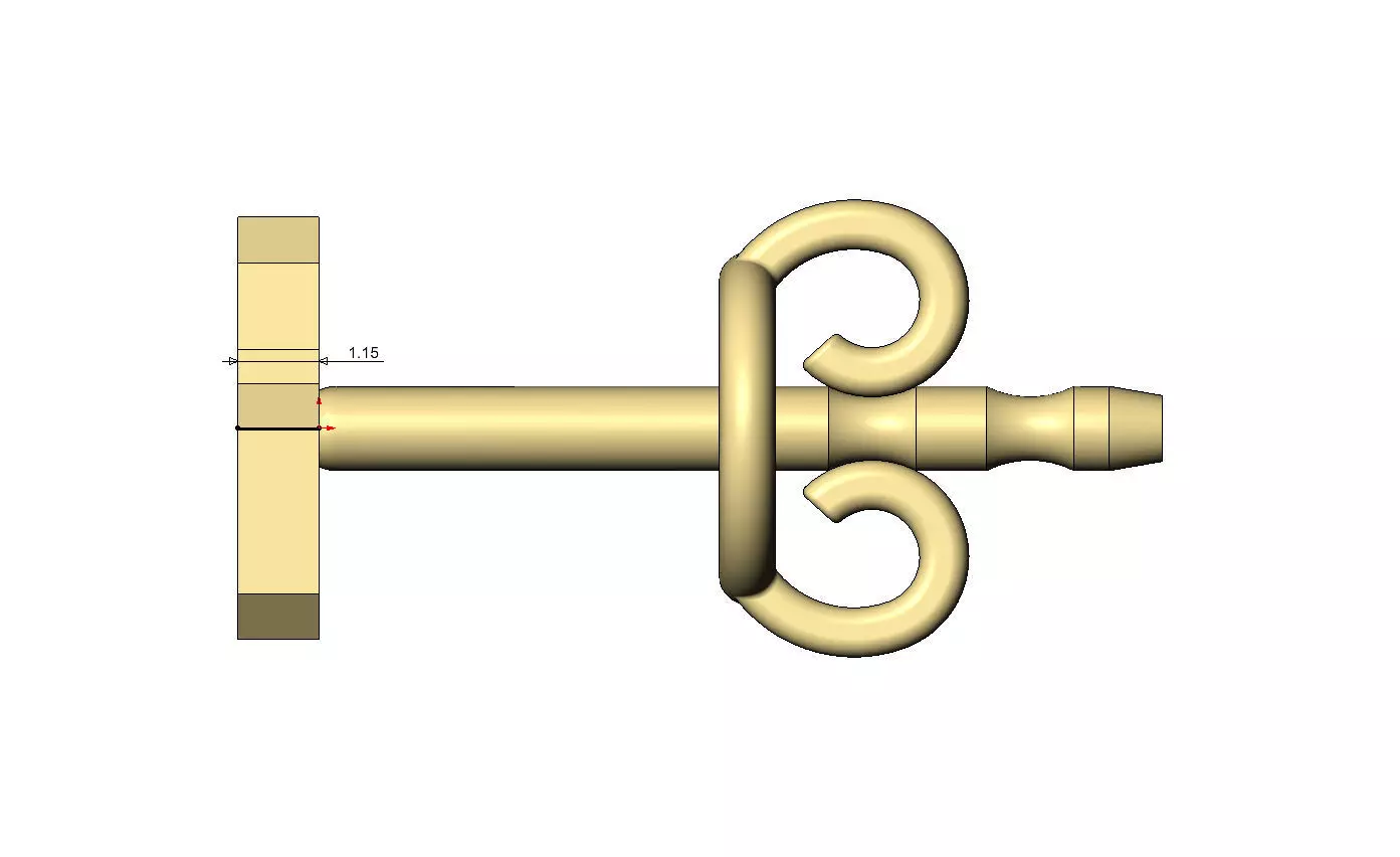 6 six number varsity font stud earring 3D print model_6