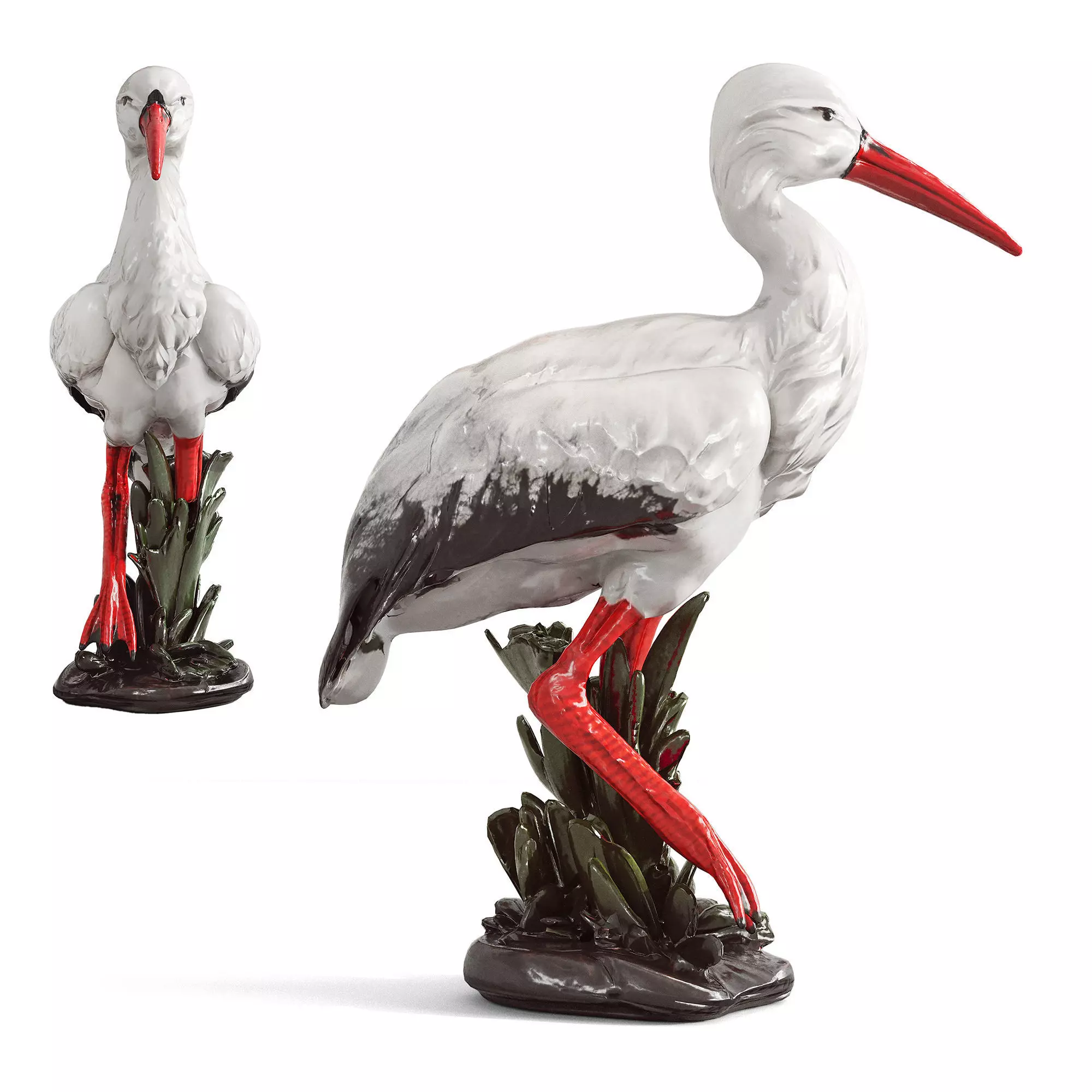 Stork Figurine 3D model_1