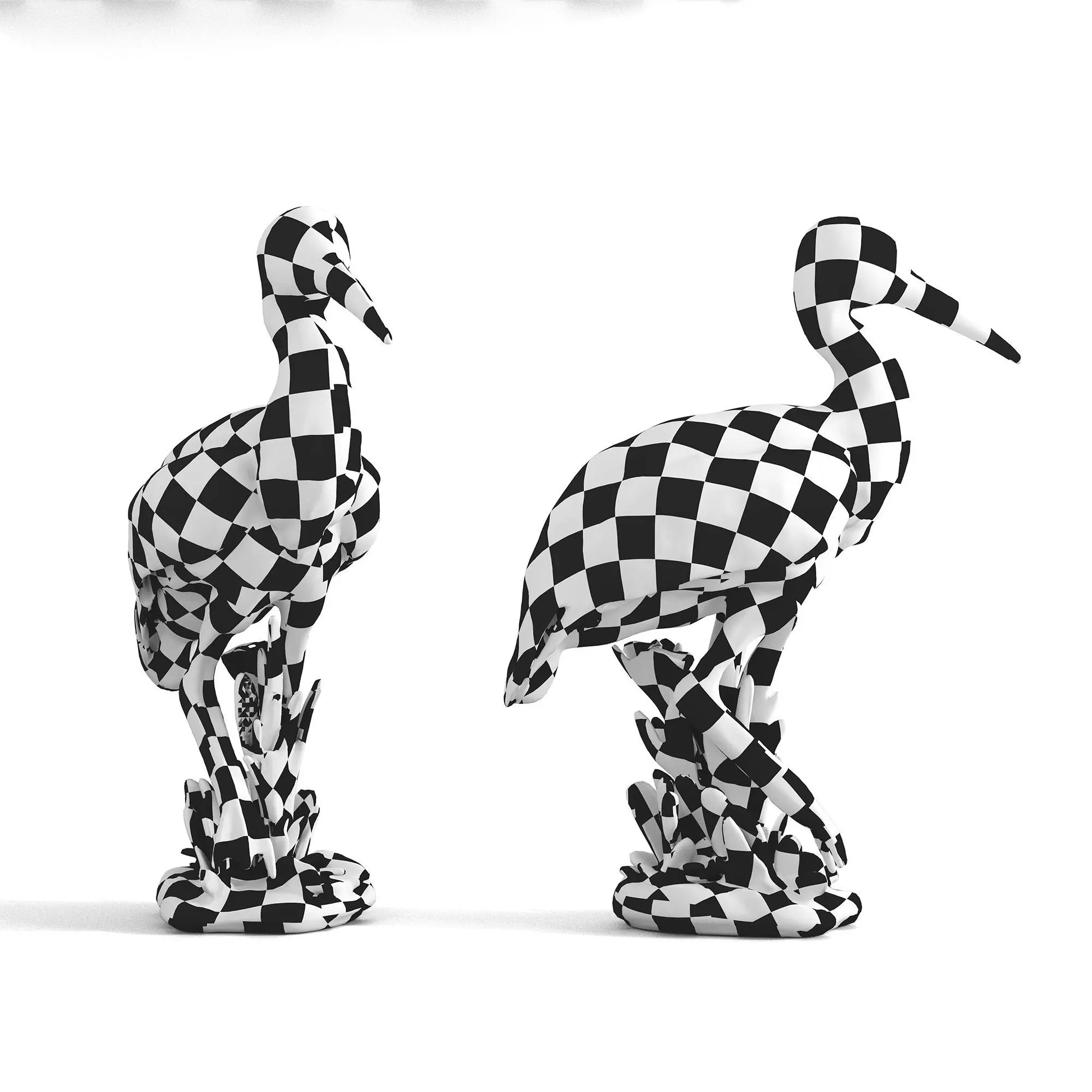 Stork Figurine 3D model_7