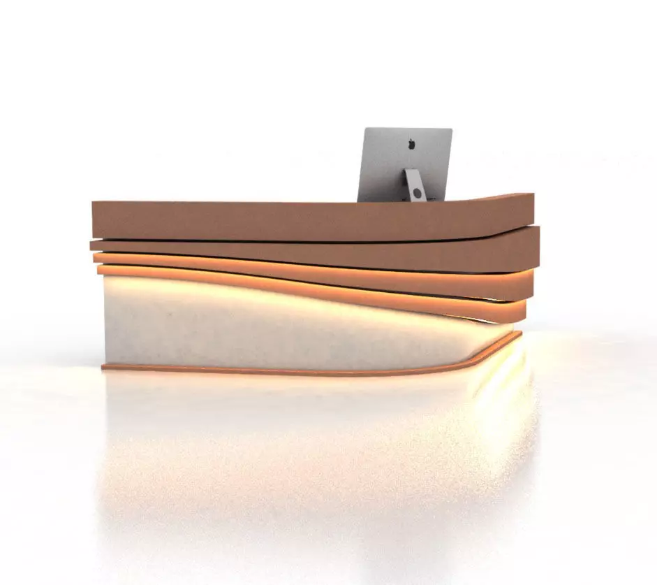 Highly modeled brown Organic Table 3D model_0