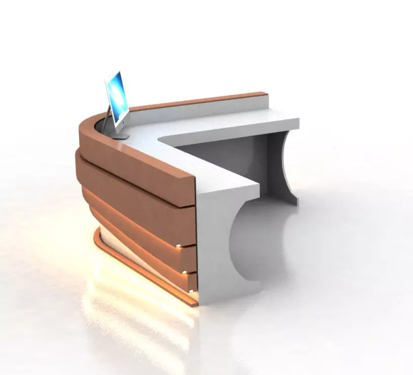 Highly modeled brown Organic Table 3D model_2