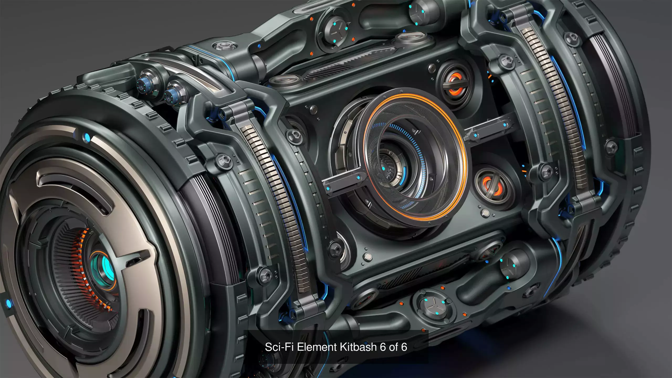 Sci Fi Elements Kitbash 4 in 1 3D Model Collection_2