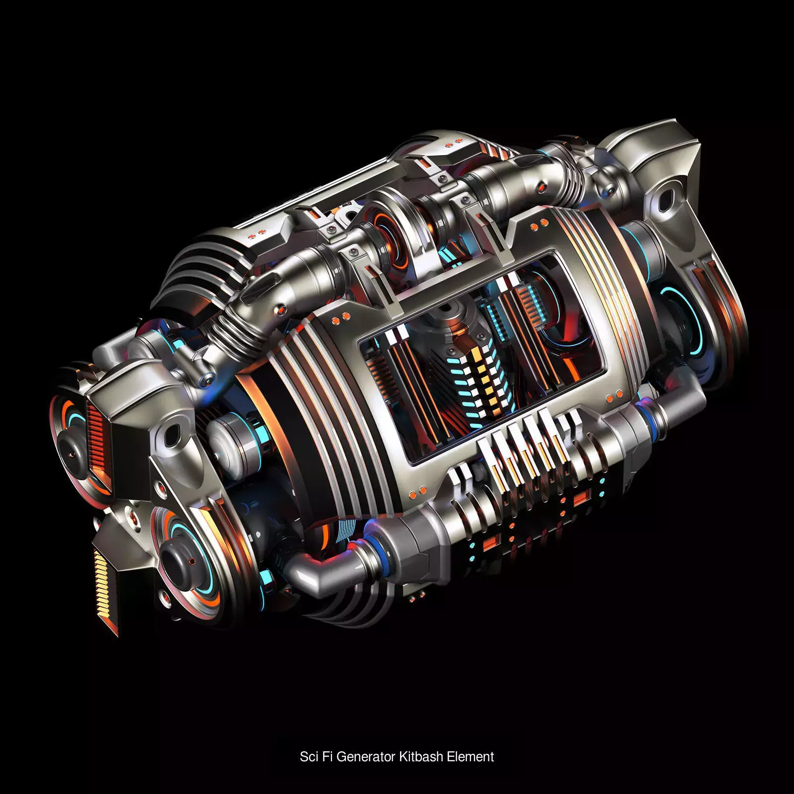 Sci Fi Elements Kitbash 4 in 1 3D Model Collection_6