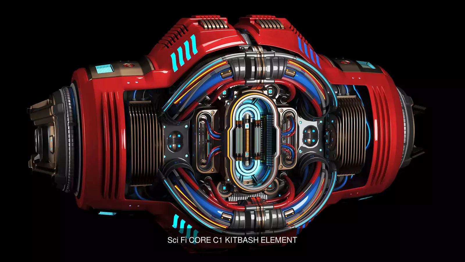 Sci Fi Elements Kitbash 4 in 1 3D Model Collection_3