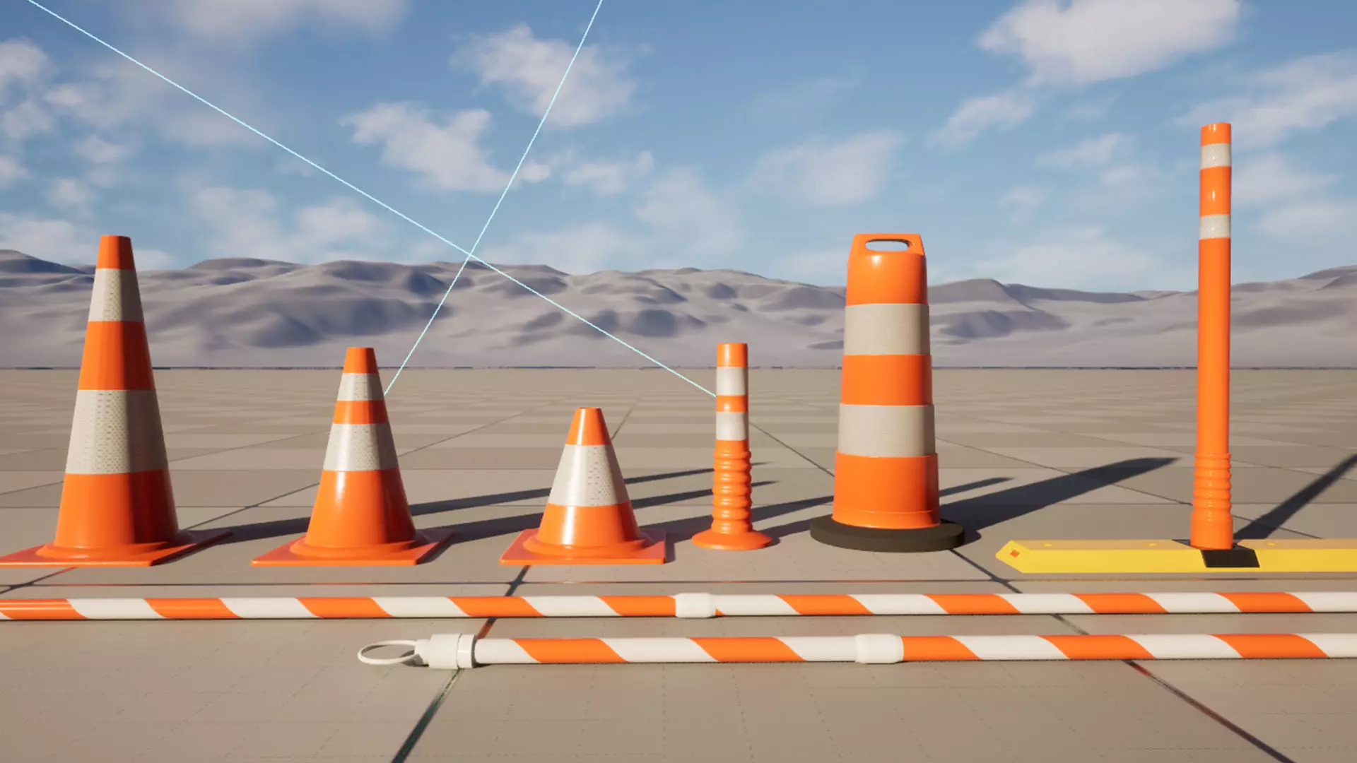 Set of Road Traffic Cones 3D model_12