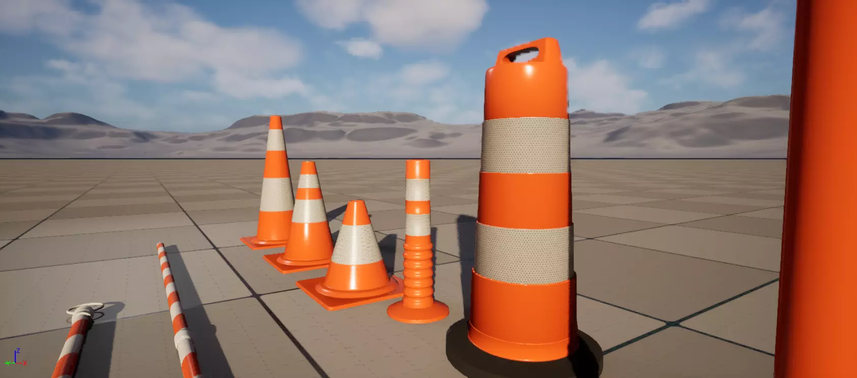 Set of Road Traffic Cones 3D model_13