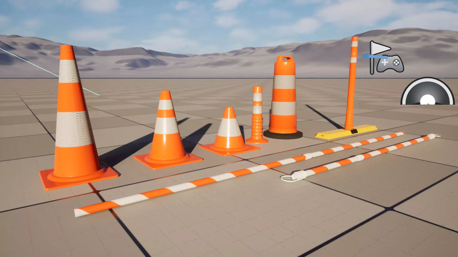 Set of Road Traffic Cones 3D model_15