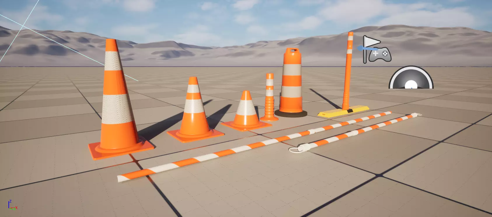 Set of Road Traffic Cones 3D model_16
