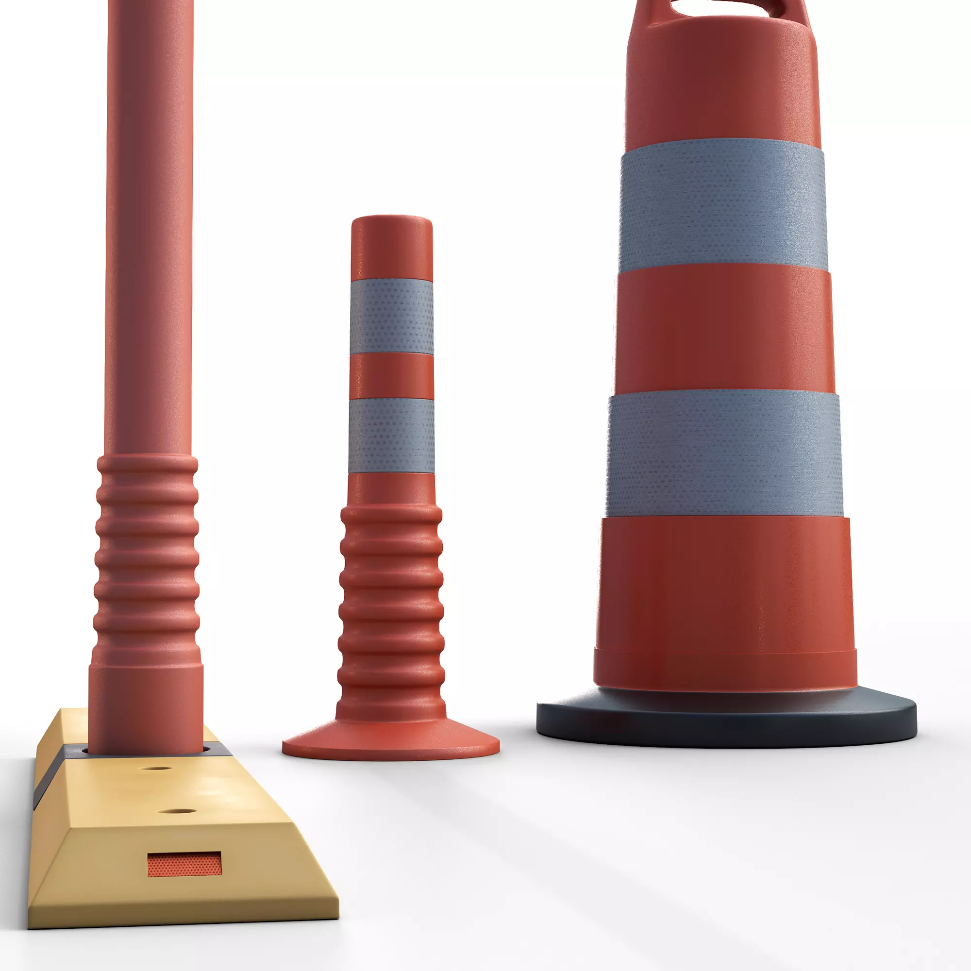 Set of Road Traffic Cones 3D model_5