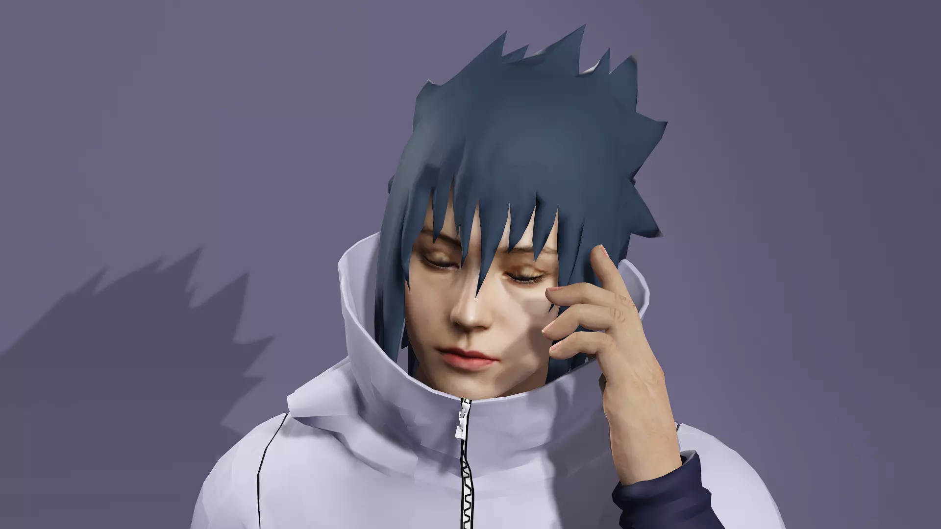 Realistic Handsome Male Ninja Uchiha Sasuke Naruto 3D model_10