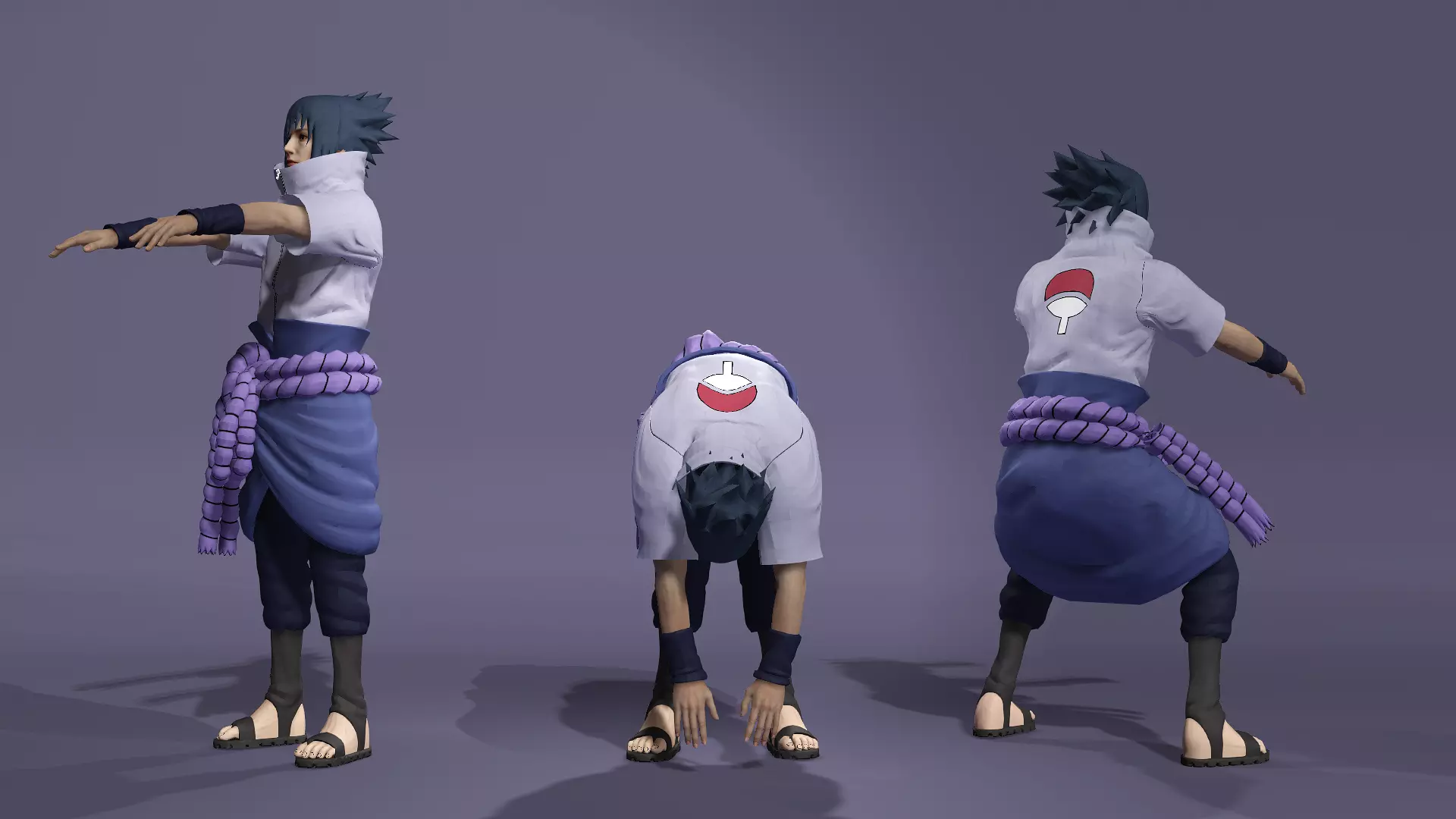 Realistic Handsome Male Ninja Uchiha Sasuke Naruto 3D model_20