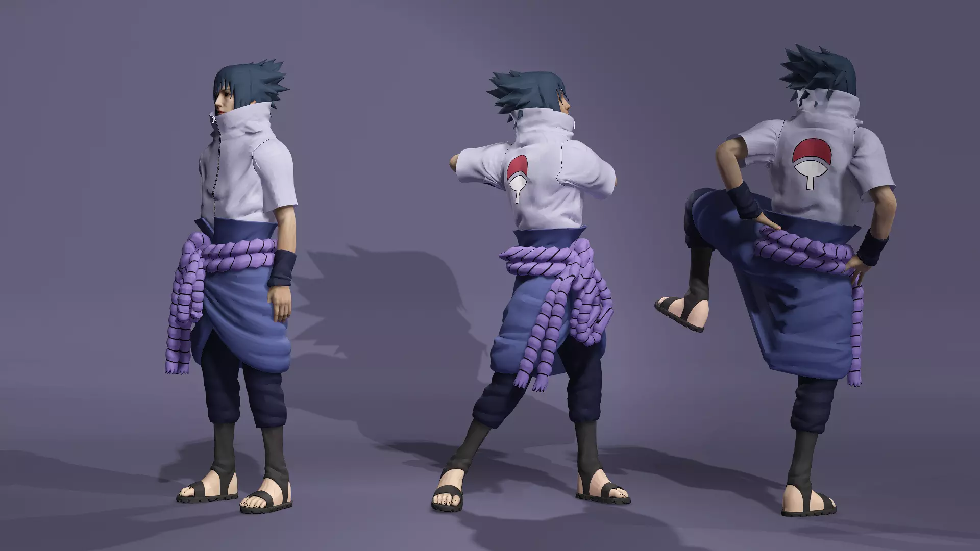 Realistic Handsome Male Ninja Uchiha Sasuke Naruto 3D model_7