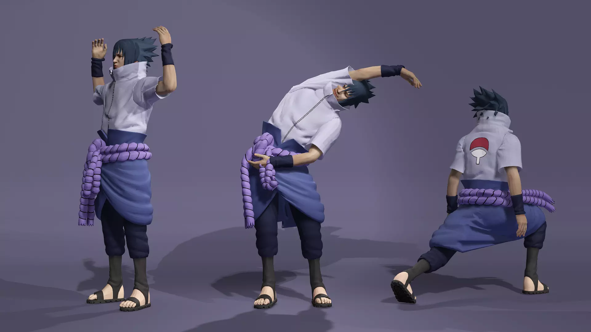 Realistic Handsome Male Ninja Uchiha Sasuke Naruto 3D model_5