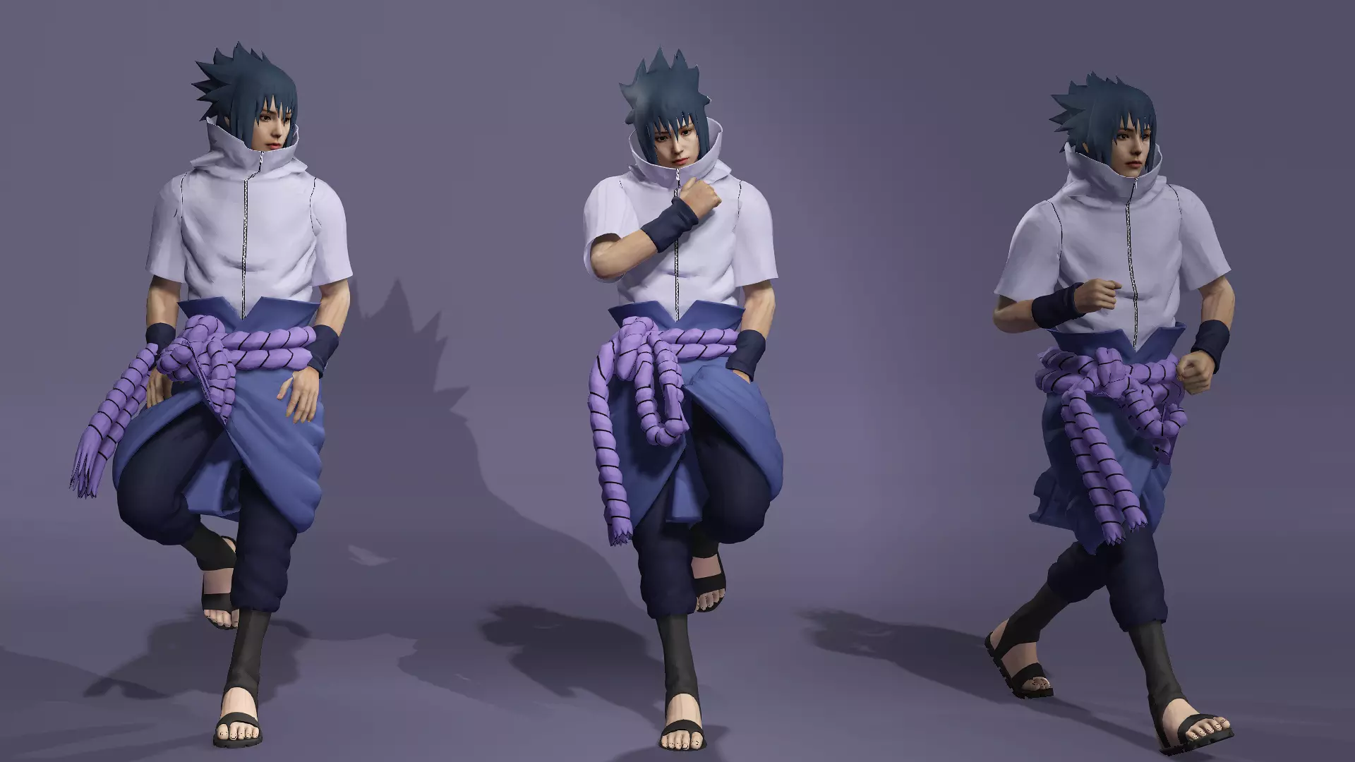 Realistic Handsome Male Ninja Uchiha Sasuke Naruto 3D model_8