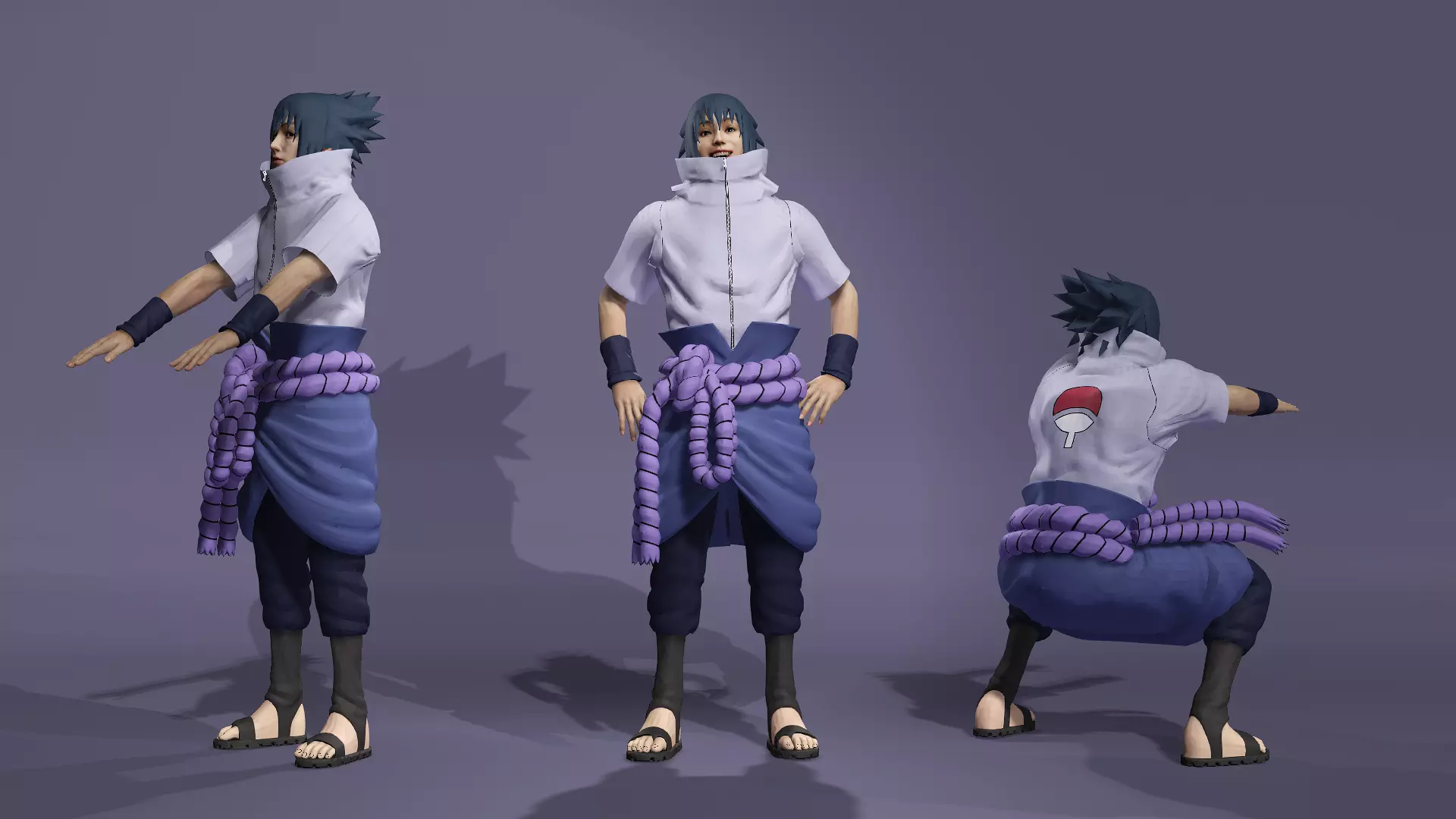 Realistic Handsome Male Ninja Uchiha Sasuke Naruto 3D model_21