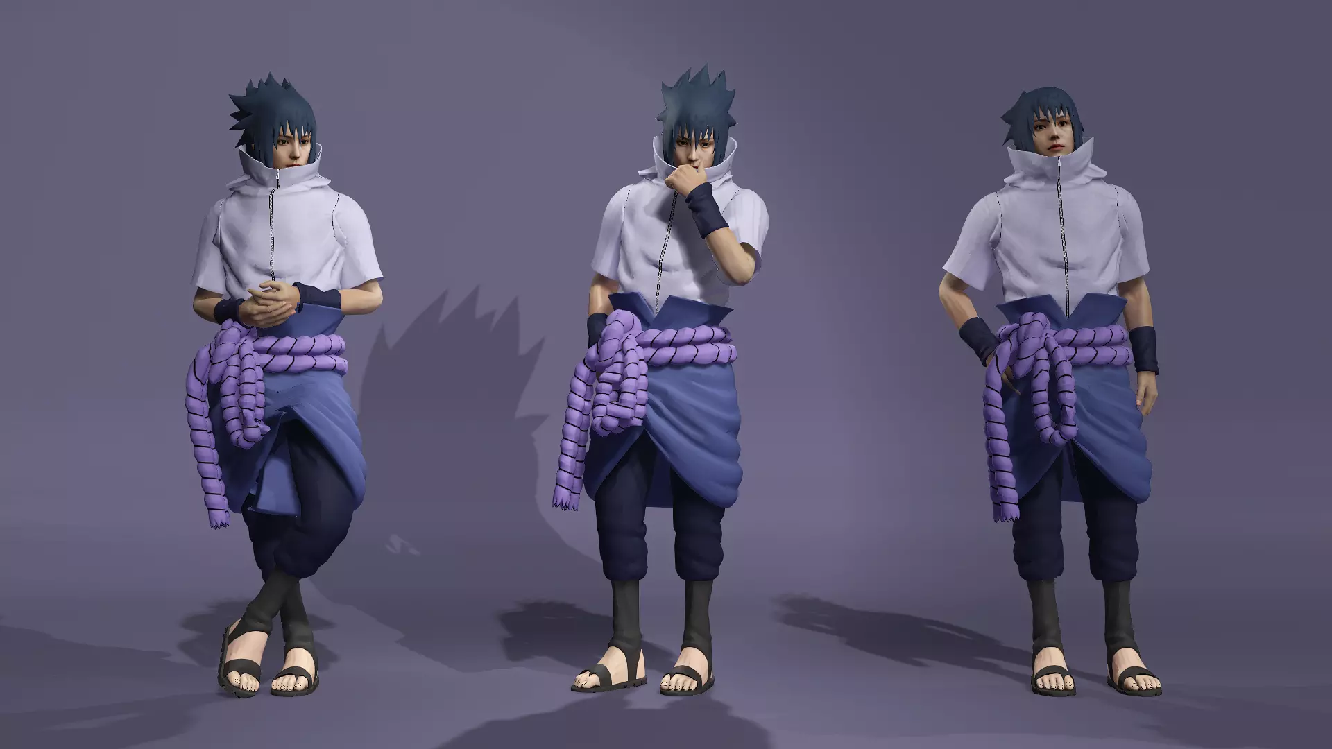 Realistic Handsome Male Ninja Uchiha Sasuke Naruto 3D model_19