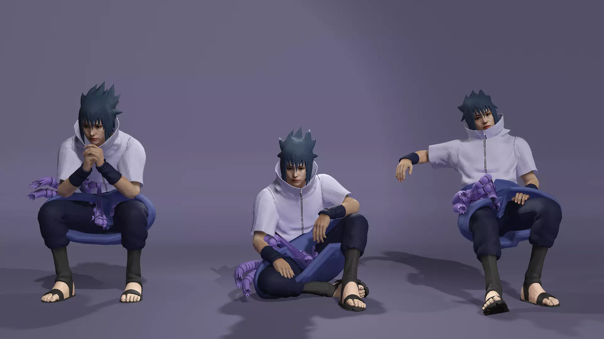 Realistic Handsome Male Ninja Uchiha Sasuke Naruto 3D model_16