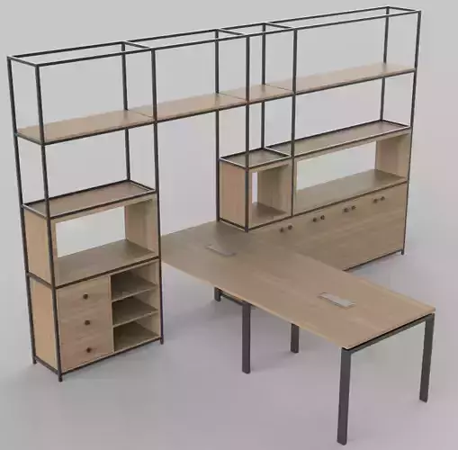 office book shelf with metal 4000x2400mm