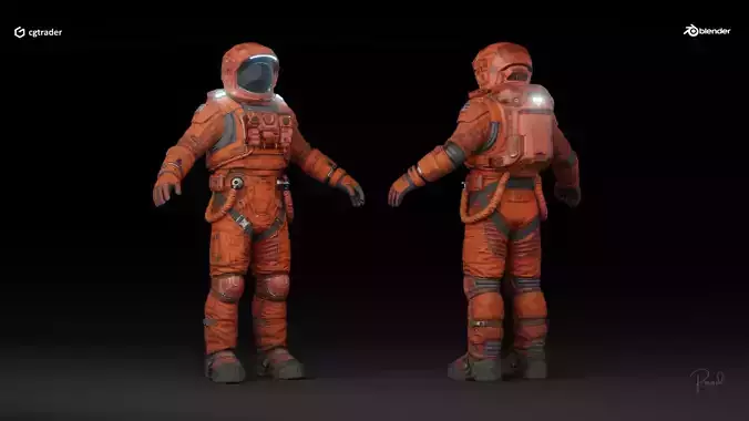 Realistic Astronaut  Blender Low-poly 3D model