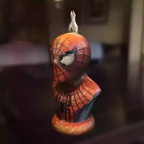Flaming Spider man candle Low-poly 3D model