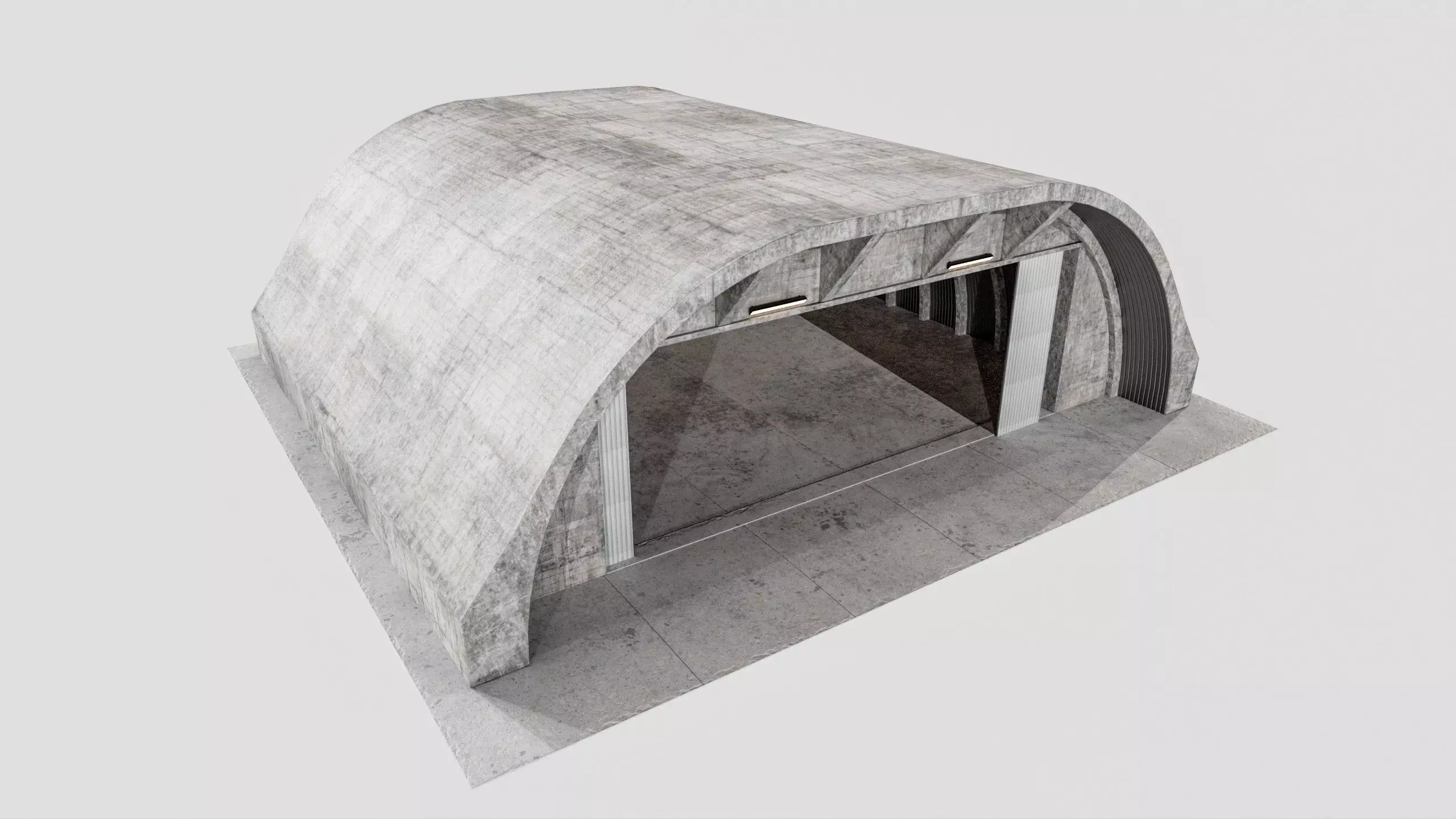 Military Aircraft Hangar 2 Types Low-poly 3D model_19