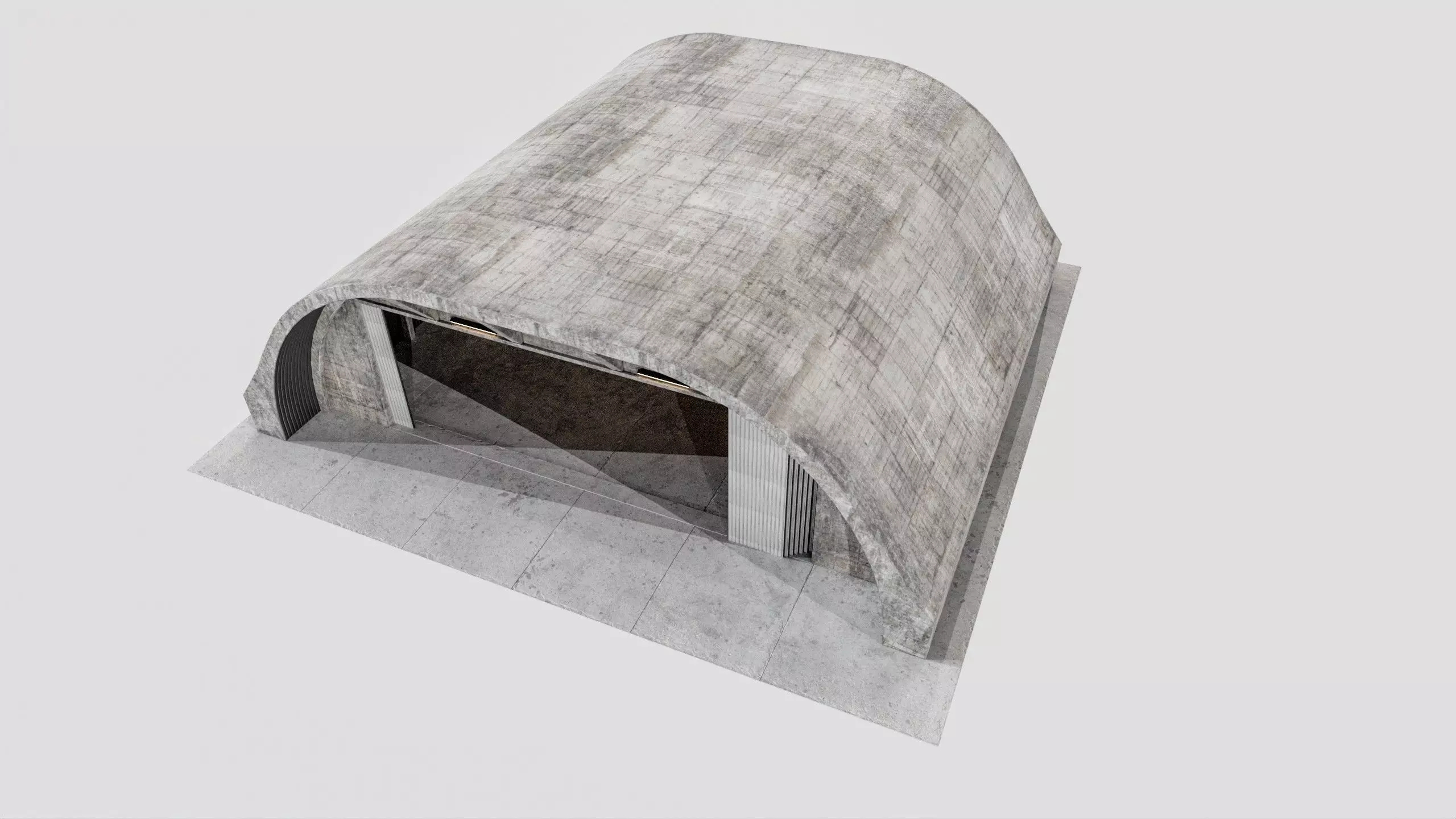 Military Aircraft Hangar 2 Types Low-poly 3D model_17