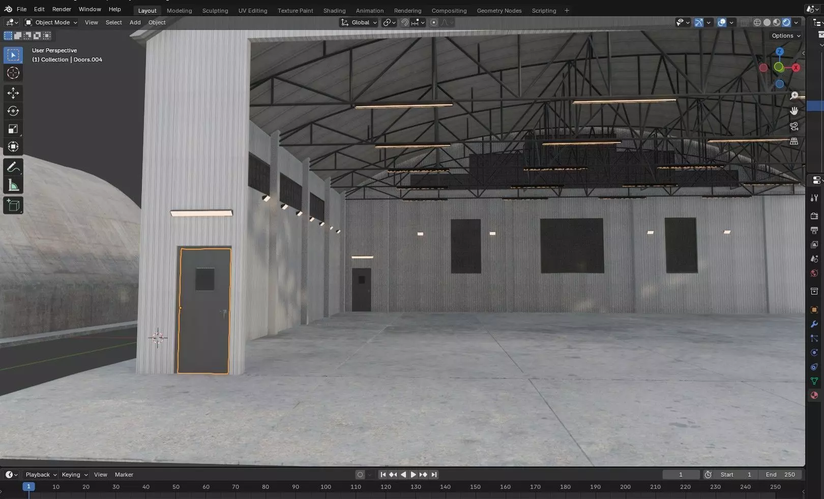 Military Aircraft Hangar 2 Types Low-poly 3D model_15