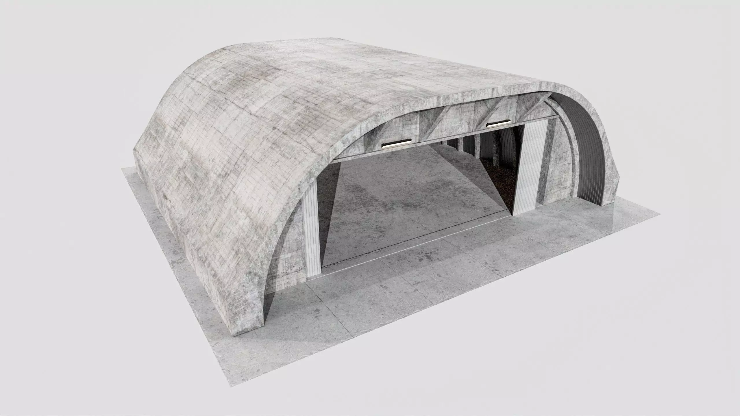 Military Aircraft Hangar 2 Types Low-poly 3D model_18