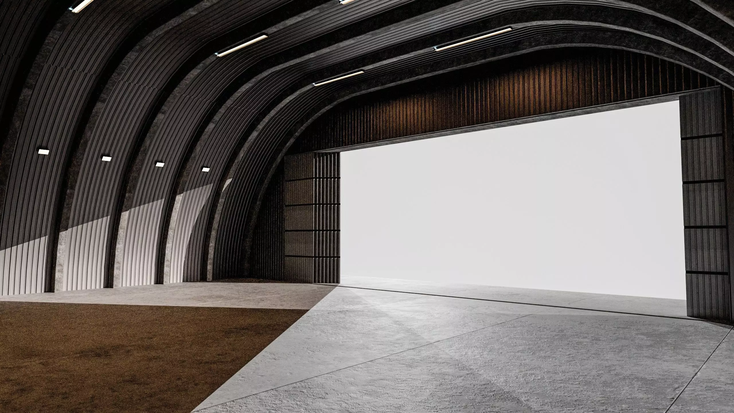 Military Aircraft Hangar 2 Types Low-poly 3D model_20